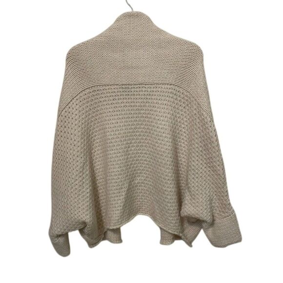 7 For All Mankind Alpaca Wool Blend Cream Knit Shrug Sweater Womens Size Medium - Picture 6 of 13